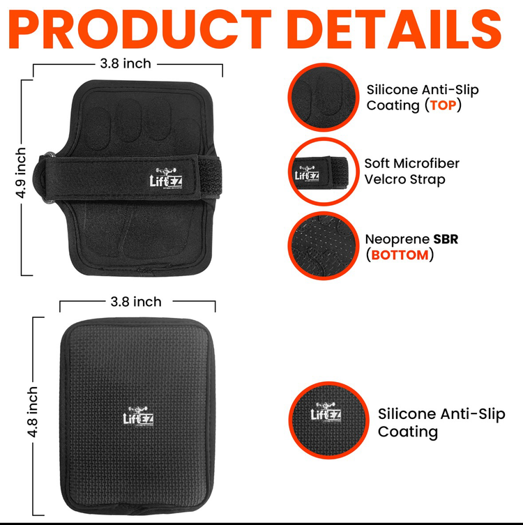 ProGrip LiftEZ: Adjustable Lifting Grips - Enhanced Comfort and Support for Powerlifting, CrossFit, and Gym Workouts
